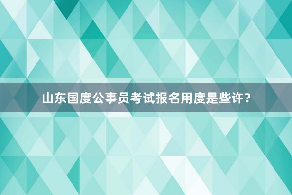 山东国度公事员考试报名用度是些许？
