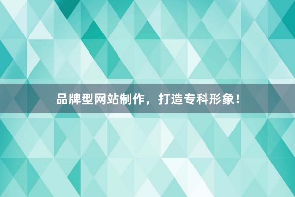 品牌型网站制作，打造专科形象！