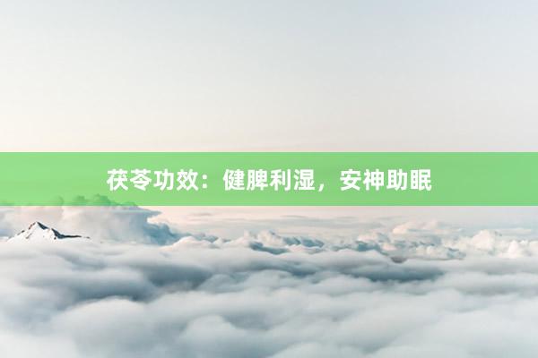 茯苓功效：健脾利湿，安神助眠